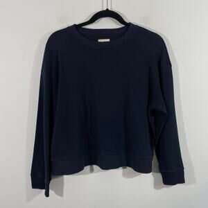 For Days Women's Black Loose Fit Organic Cotton Cropped Sweatshirt Size M